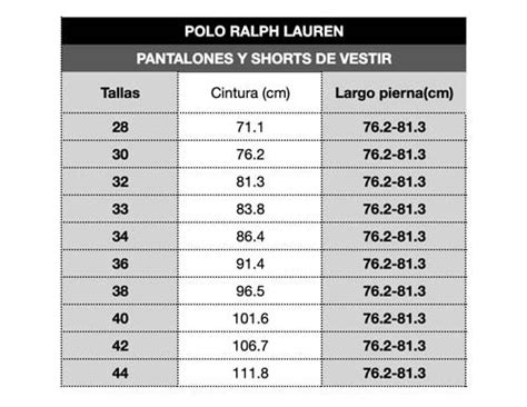 tallaje de ralph lauren falso